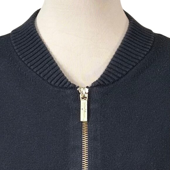Michael Kors Black Cotton Viscose Full Zip Soft Sweater Size XL - Picture 6 of 10